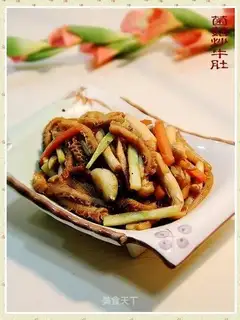 stir-fried beef tripe with mushroom