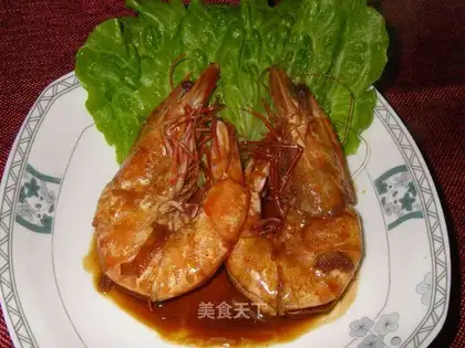 braised prawns in oil