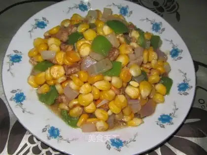stir-fried corn diced