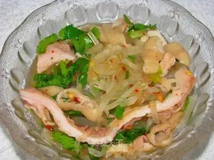 Shredded radish with intestines
