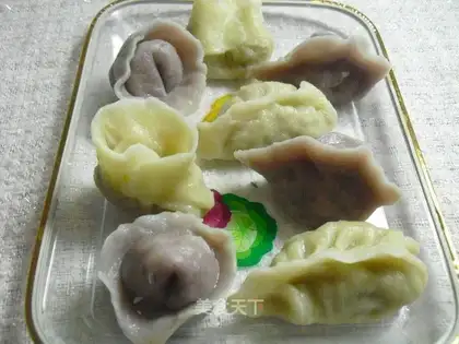 Two-color lotus root dumplings