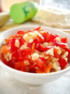 Garlic red chopped pepper
