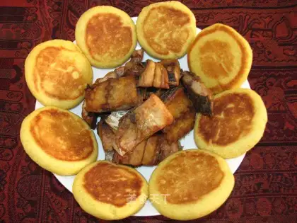 Salted fish and golden cake