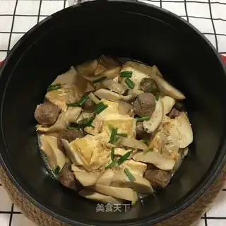 Beefball mushroom tofu
