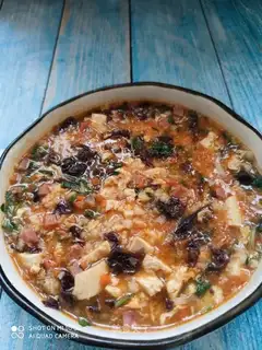 Tofu violet soup