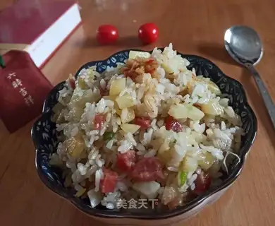 Potato sausage fried rice
