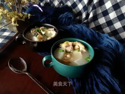 Carrot peanut and black fish soup