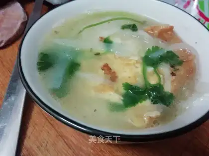Egg radish soup