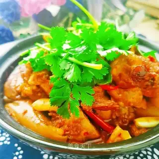 A lamb stew with carrots