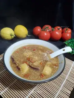 Black sugar apples, apple dates, rice porridge