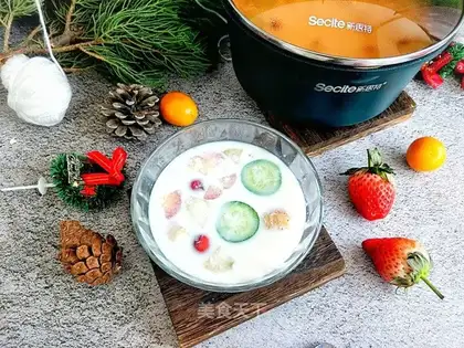 Merry Christmas, sweet fruit and milk