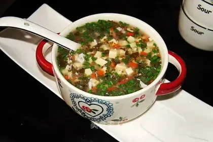 Horses and tofu egg soup