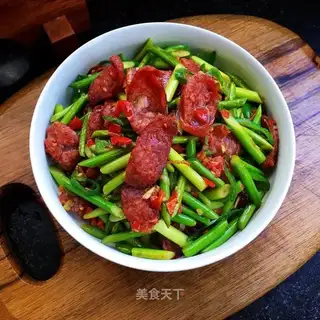Garlic pepper fried sausage