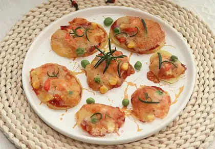 A little potato pizza for shrimp