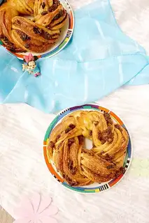 Sweet cinnamon Christmas croissants
