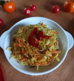 Carrot-covered omelet