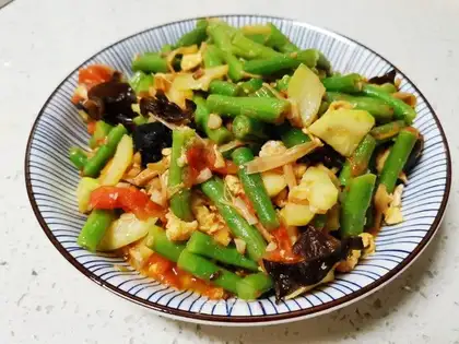 Eggs, tomatoes, beans