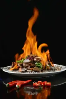 Flaming beef from the courtyard