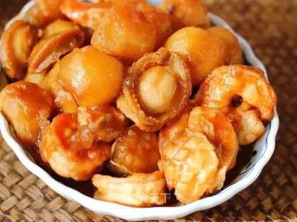 Abalone little potato shrimp ball