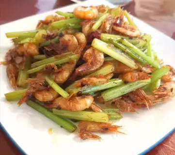 Celery and shrimp