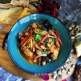 Little mushroom stew chicken