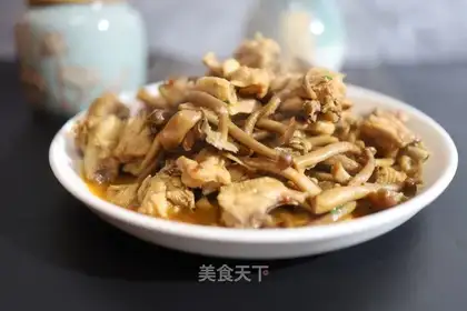 Chicken-cooked tea mushrooms