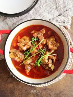 Red burning pig hoof