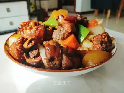 Potato carrot chicken leg