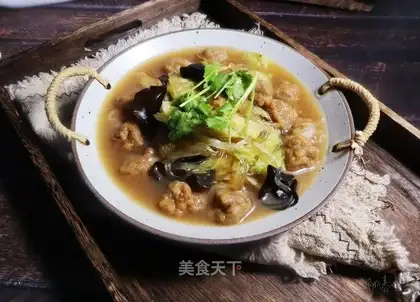 Beefball powdered cabbage