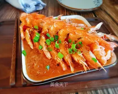 Garlic fan steamed shrimp
