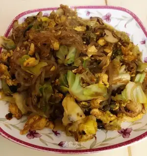 Egg-cooked fan dishes