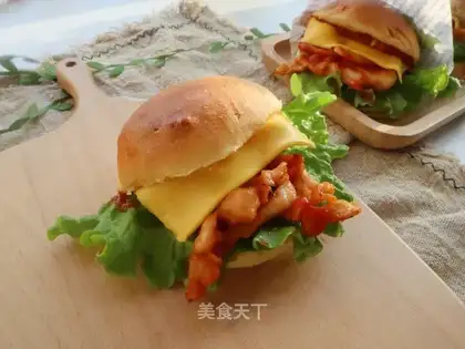 Homemade chicken cheeseburgers in Orleans