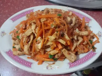 Homemade carrots and fish cakes