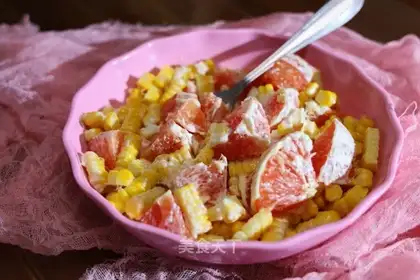 Corn blood orange salad