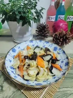 Fresh lilies for wood and carrots