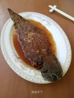 Spicy sauce and halibut
