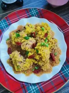 Rice steamed chicken