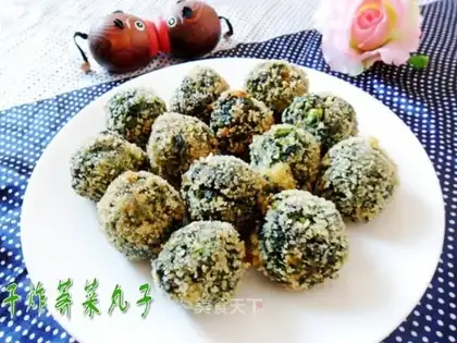 Dry fried shepherd's purse meatballs