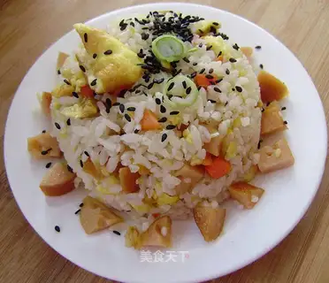 Corn hot dog fried rice