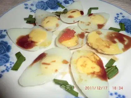 Steamed quail eggs