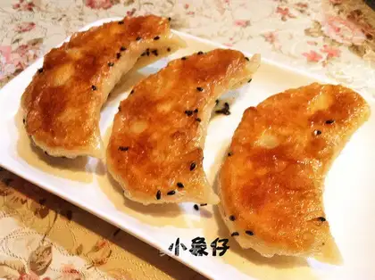 Pan-fried pot stickers with cabbage and pork