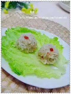 Colorful pickled mustard pearl meatballs