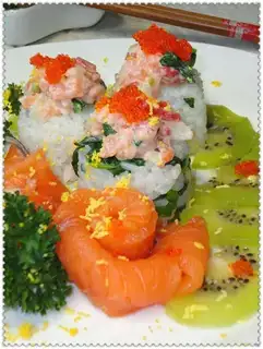 Spinach salmon rice