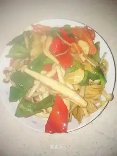 Twin pepper fried mushrooms