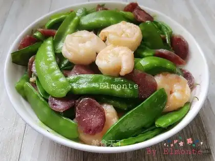 Weenie shrimp fried Dutch beans