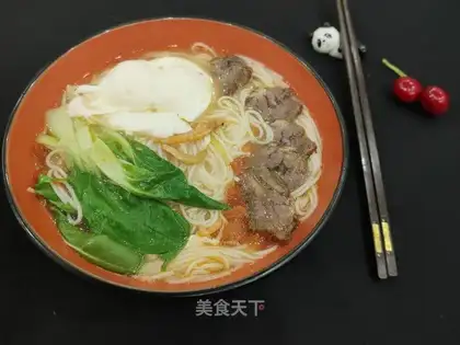 Beef shrimp egg noodles