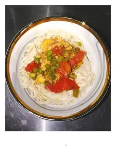Tomato egg pepper noodles