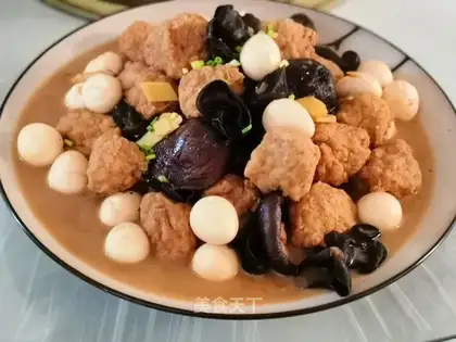 Meatball boiled quail eggs