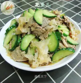 Silver-ear beef fried cucumber