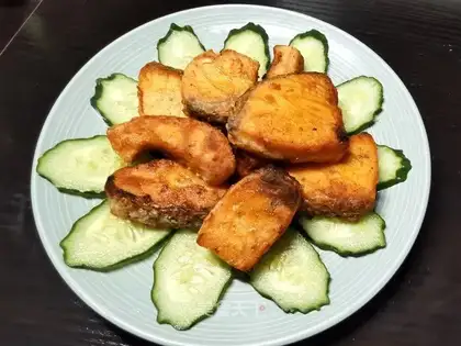 Fried salmon